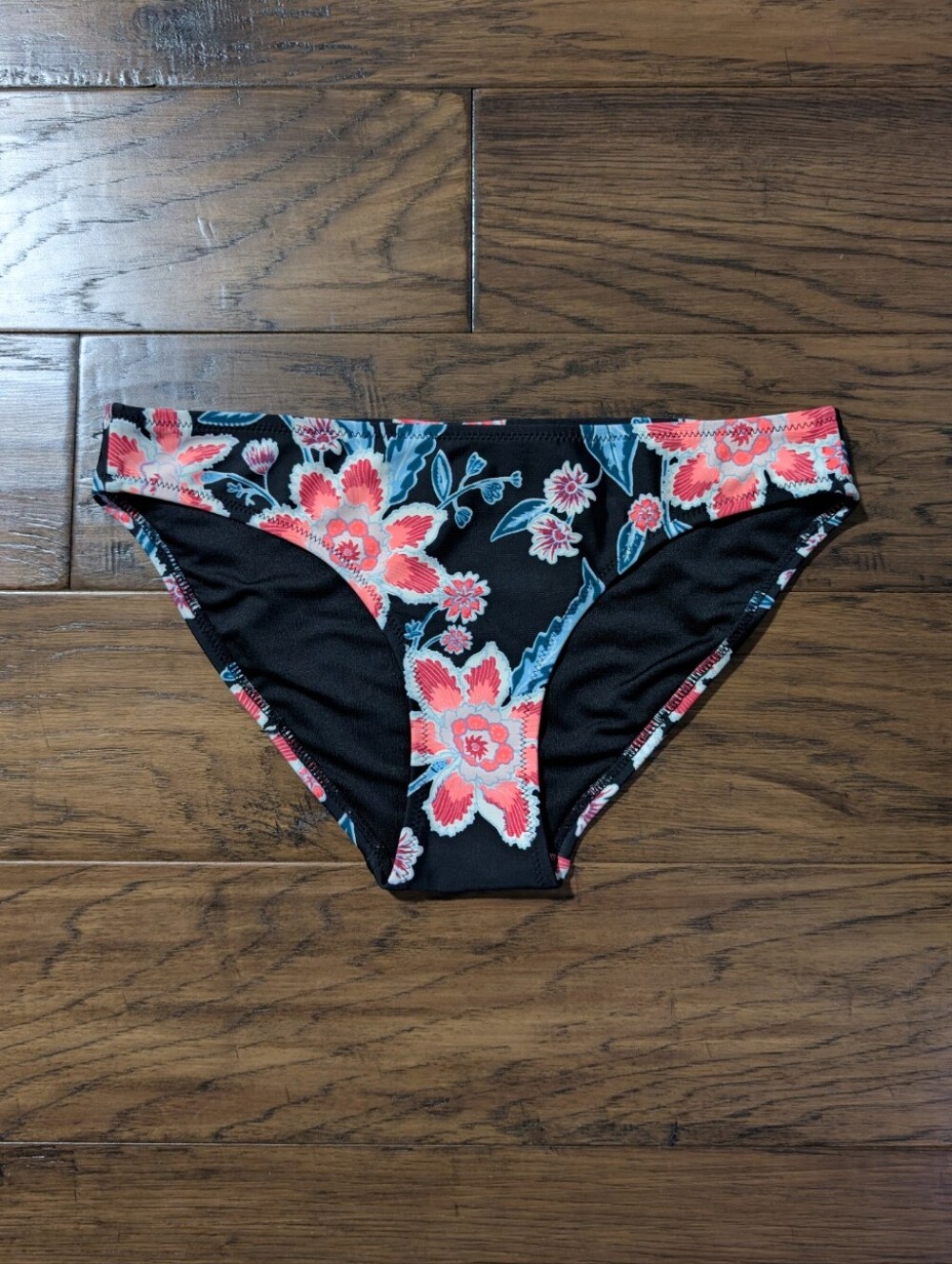 Old Navy classic bikini bottom black floral size XS